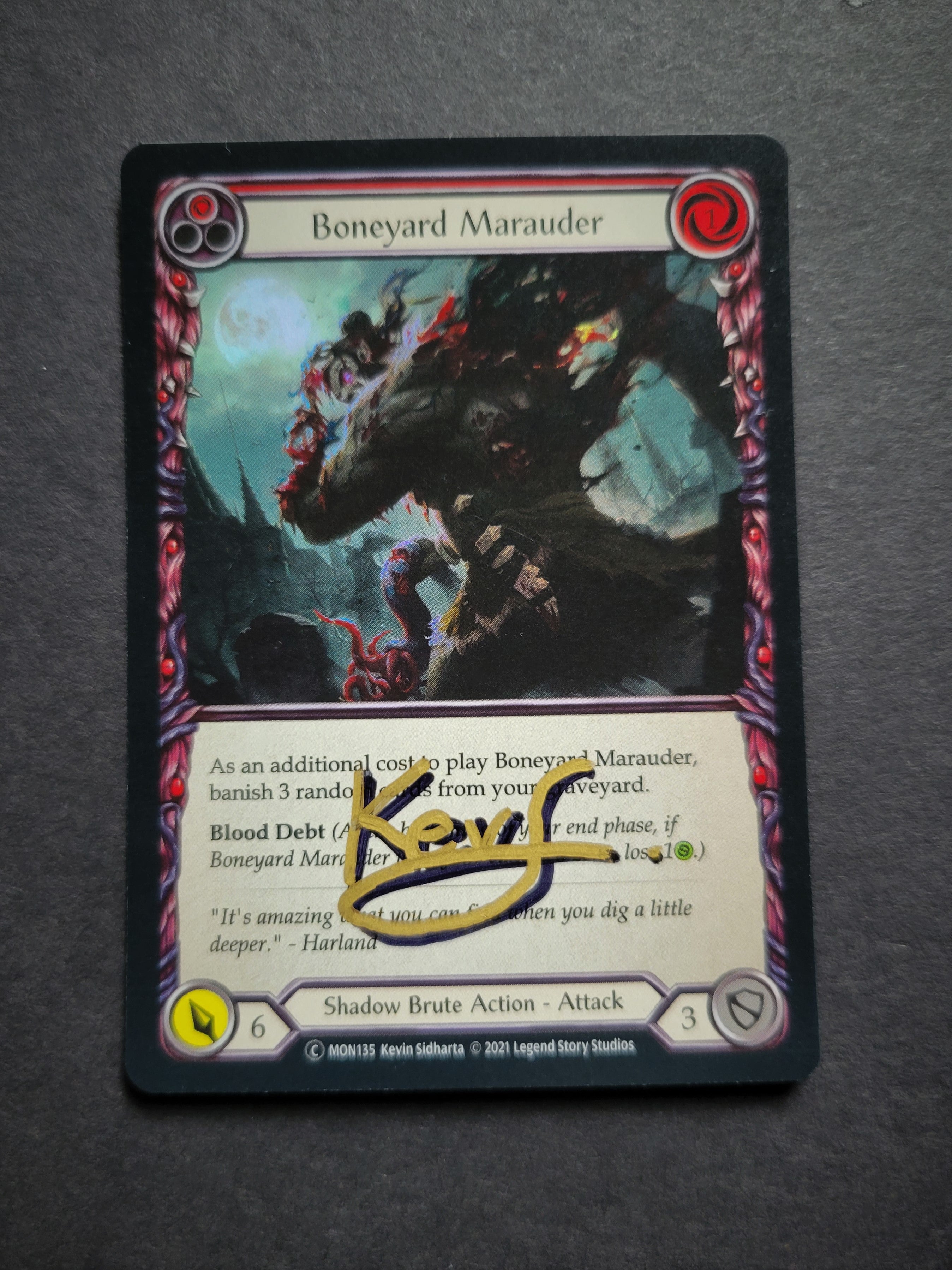 Signed Rainbow Foil "Boneyard Marauder"